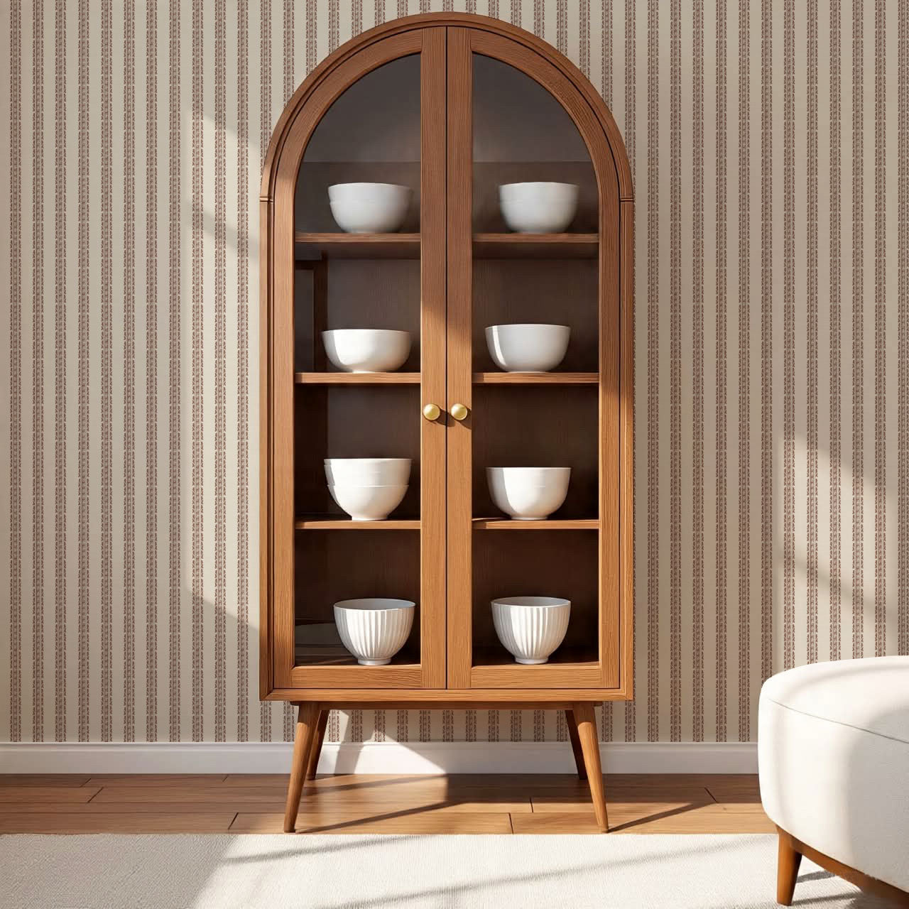 Victoria Stripe Antique Clay Tan Wallpaper