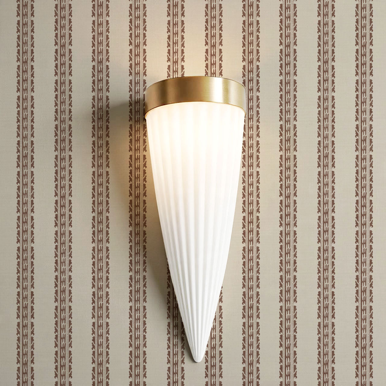 Victoria Stripe Antique Clay Tan Wallpaper