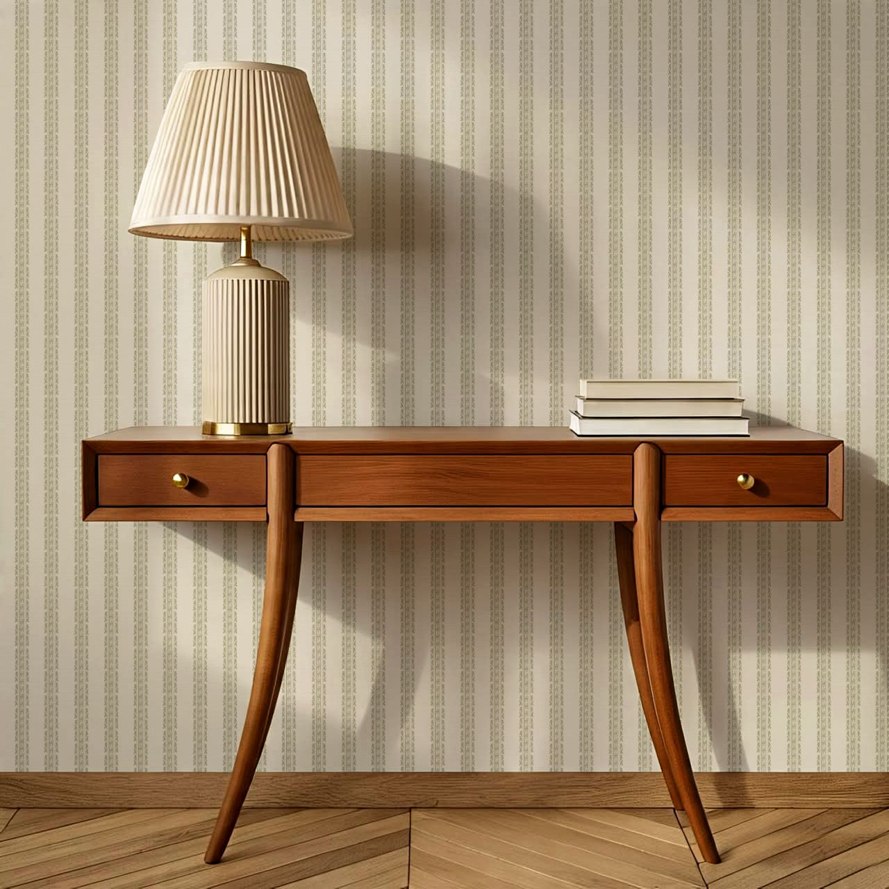 Victoria Stripe Antique Sage Wallpaper