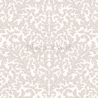 Villa Large Soft Laurel Scroll Ivory Stone Wallpaper