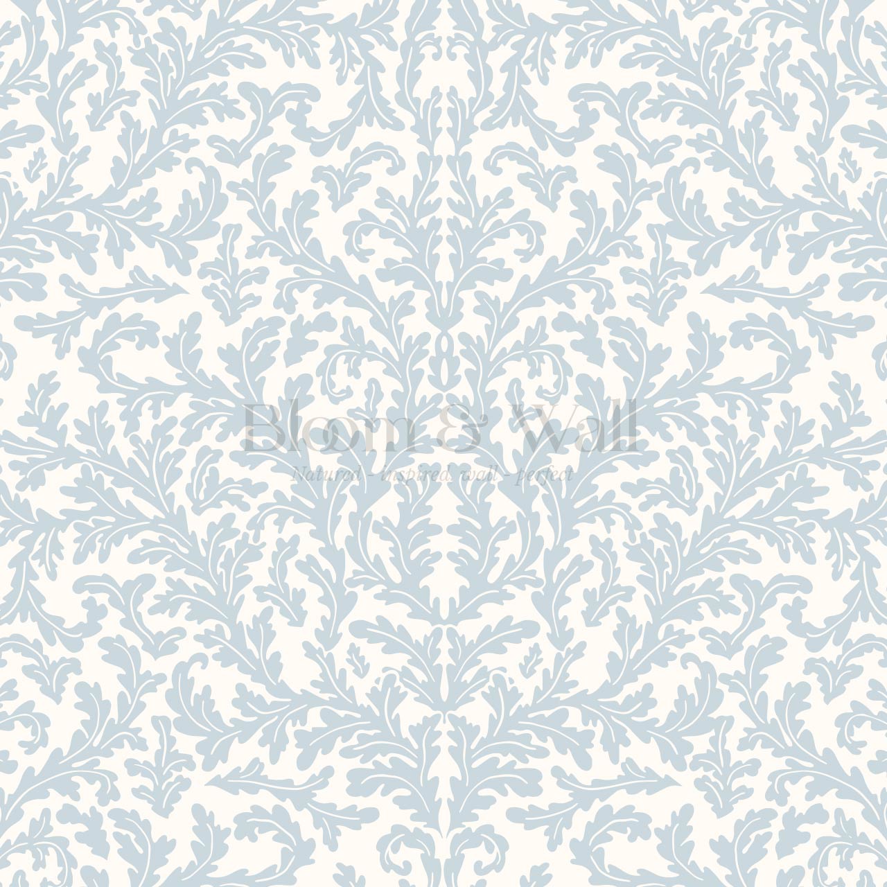 Villa Large Soft Laurel Scroll Sky Cream Wallpaper