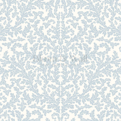 Villa Large Soft Laurel Scroll Sky Cream Wallpaper
