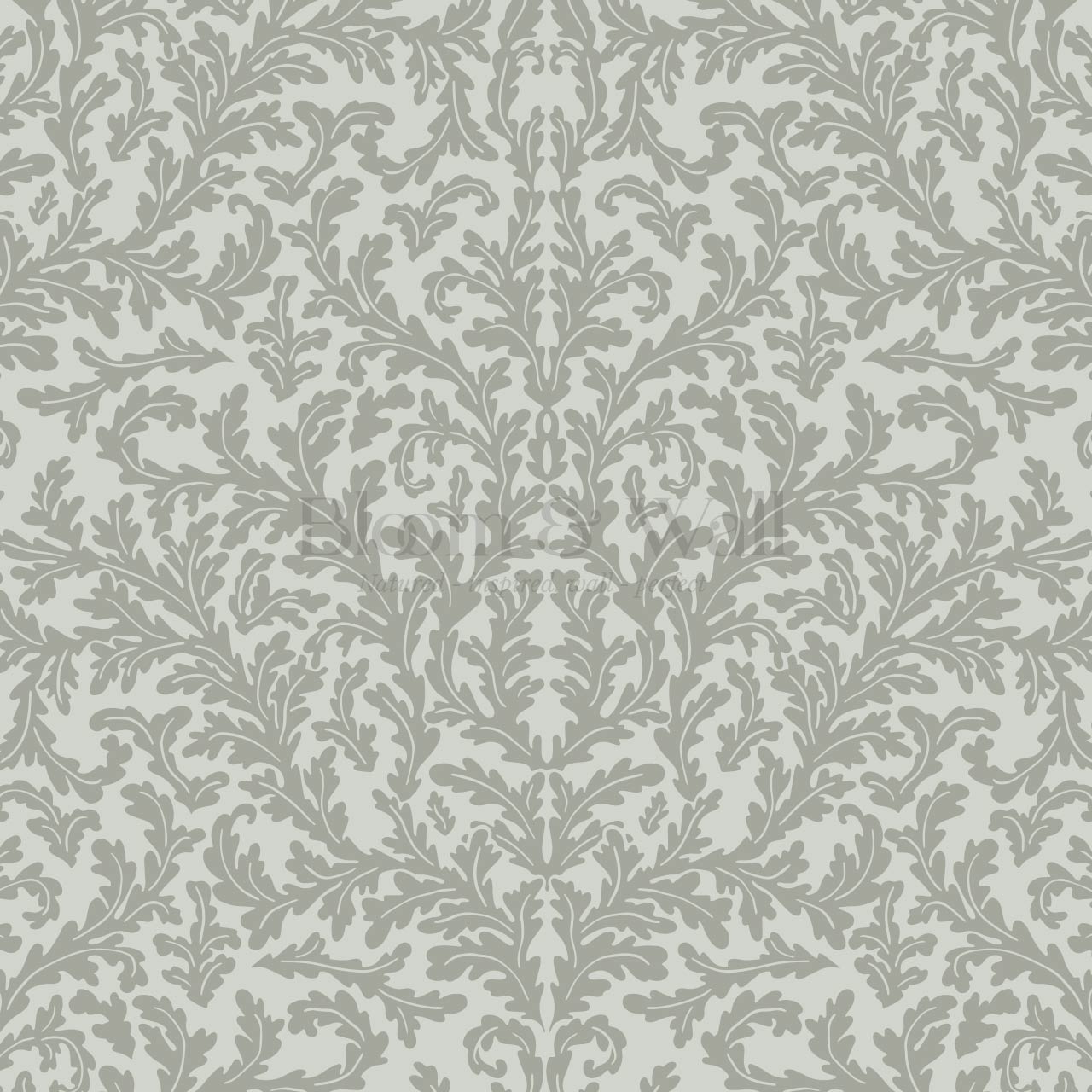 Villa Large Soft Laurel Scroll Sage Green Wallpaper