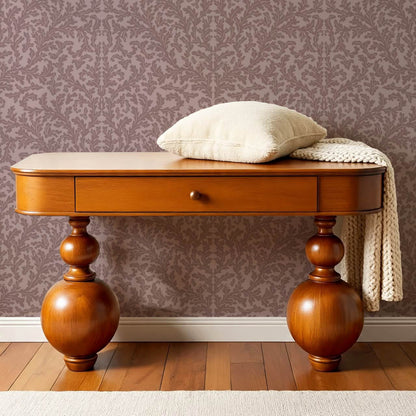 Villa Large Soft Laurel Scroll Berry Wine Wallpaper