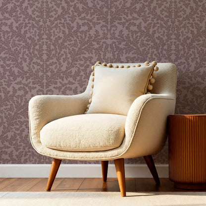 Villa Large Soft Laurel Scroll Berry Wine Wallpaper