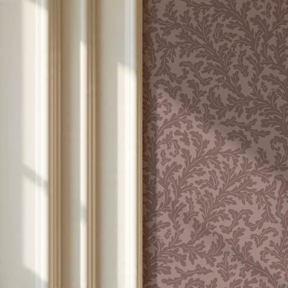 Villa Large Soft Laurel Scroll Berry Wine Wallpaper