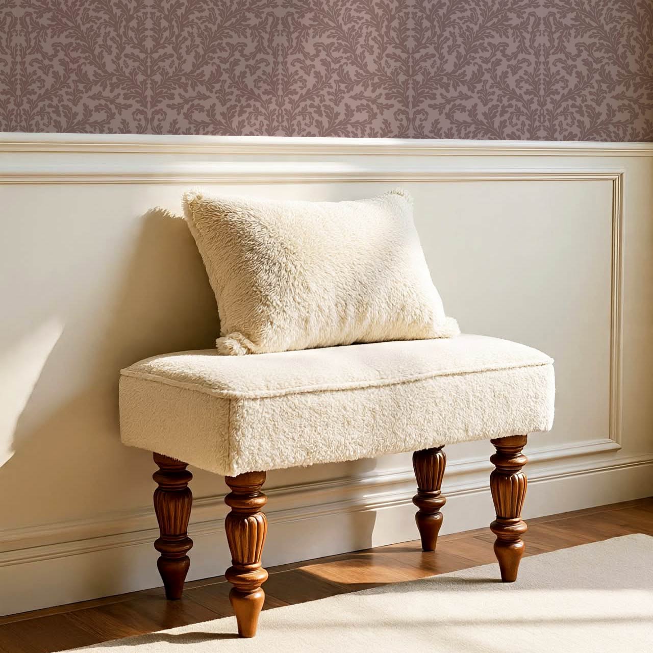 Villa Large Soft Laurel Scroll Berry Wine Wallpaper