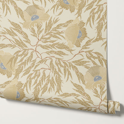Violetta Flora Large Gold Wallpaper