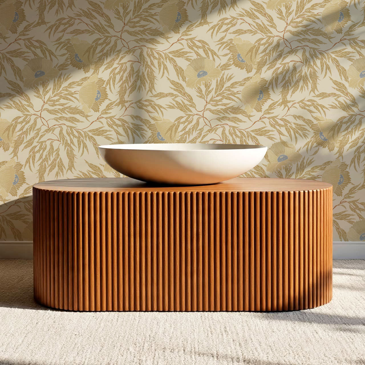 Violetta Flora Large Gold Wallpaper