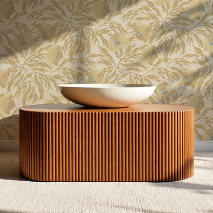 Violetta Flora Large Gold Wallpaper