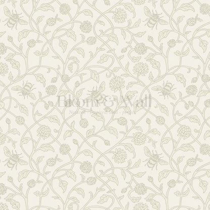 Vita Clover Vines Bees Neutral Wallpaper
