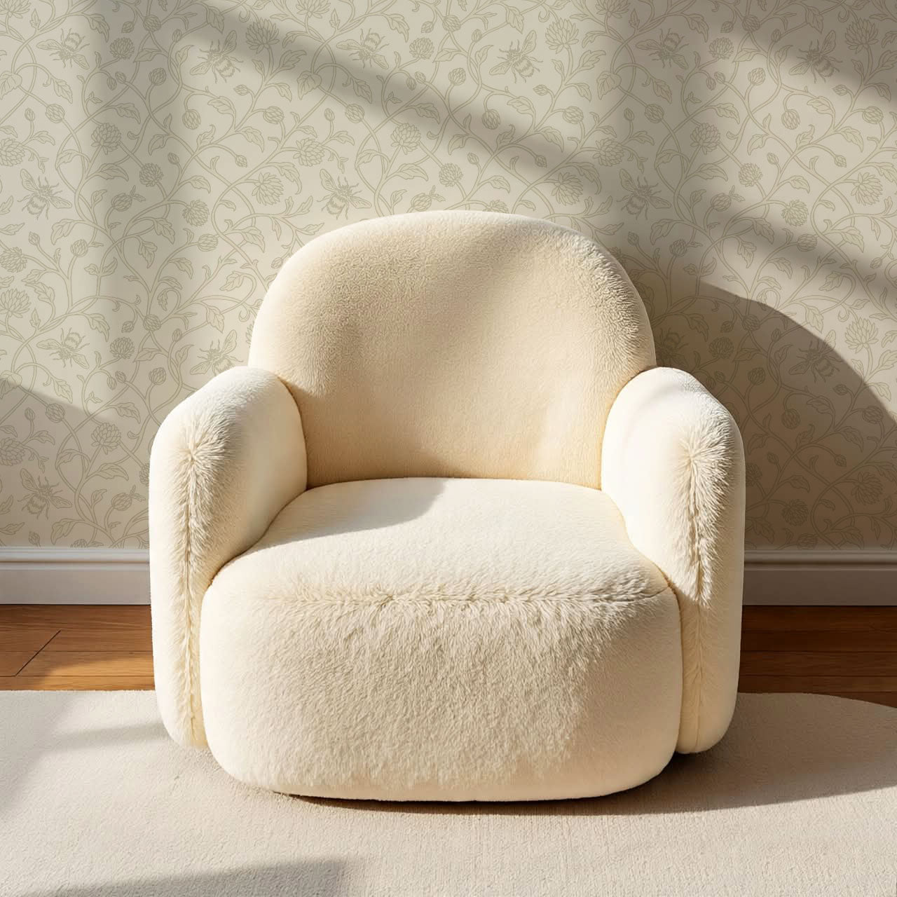 Vita Clover Vines Bees Neutral Wallpaper