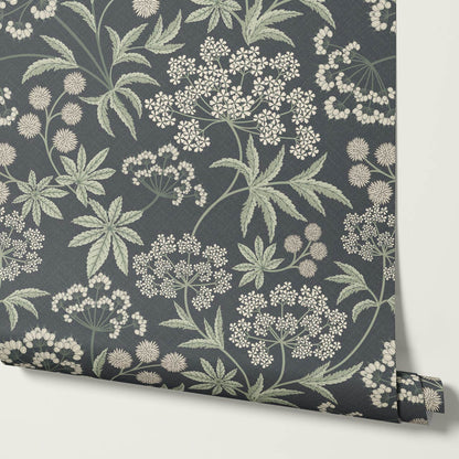 Vivi Wildflowers Slate Ivory Wallpaper