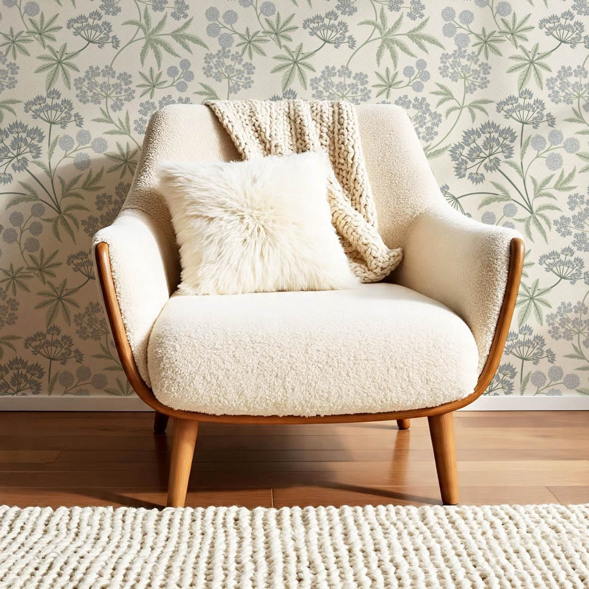 Vivi Wildflowers Blue Sage Wallpaper