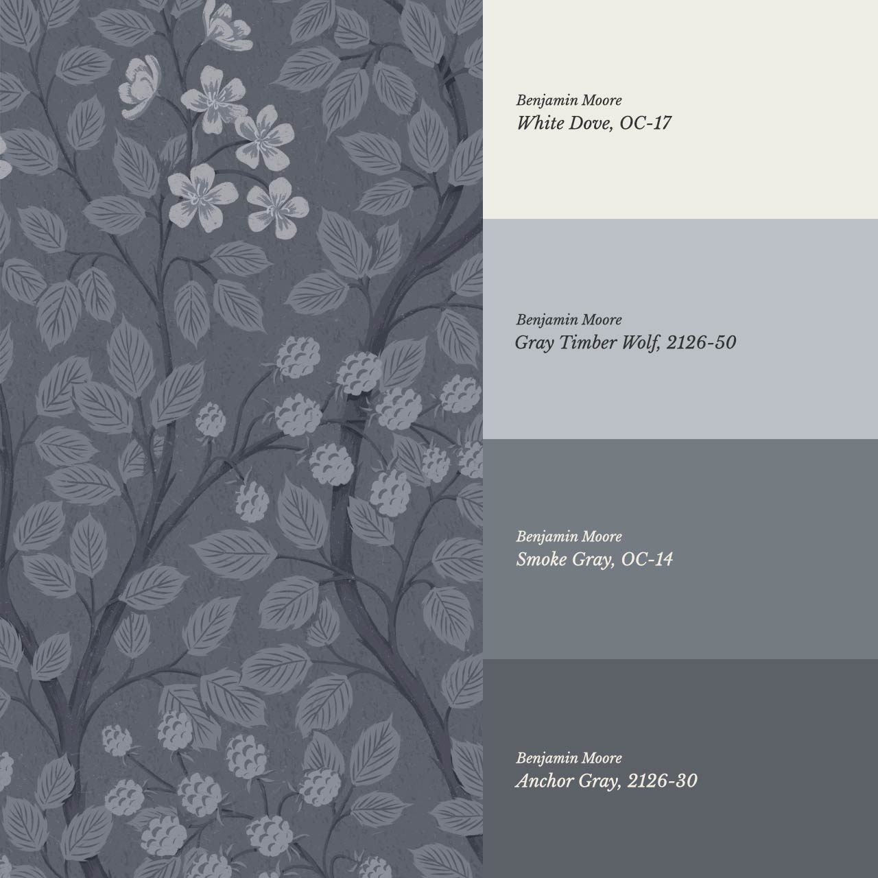 Vivian Blackberry Slate Wallpaper