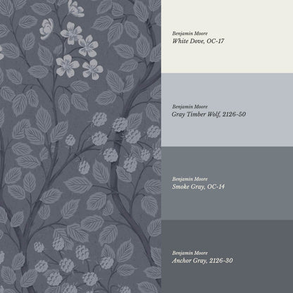 Vivian Blackberry Slate Wallpaper