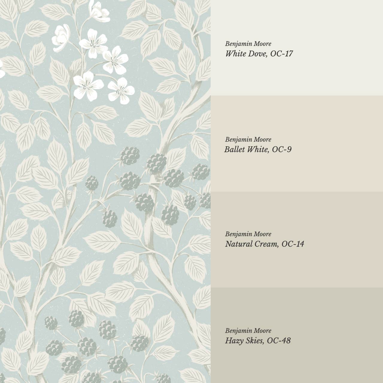 Vivian Blackberry Sea Glass Wallpaper