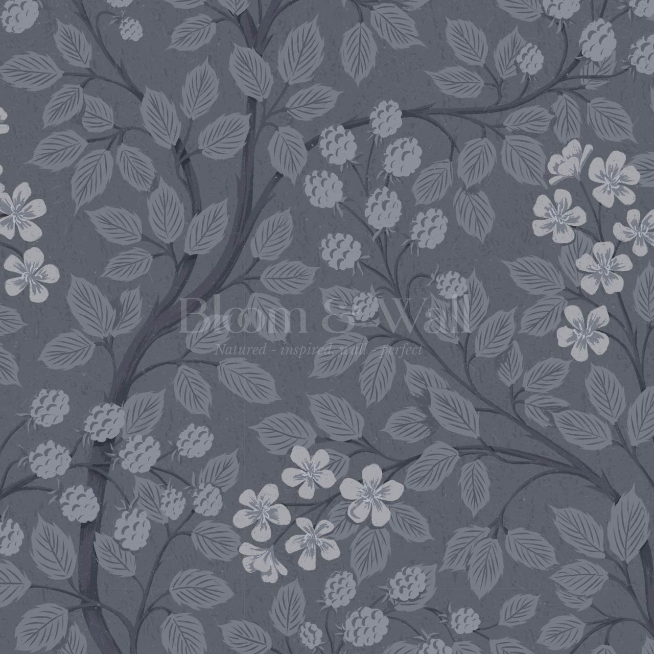 Vivian Blackberry Slate Wallpaper