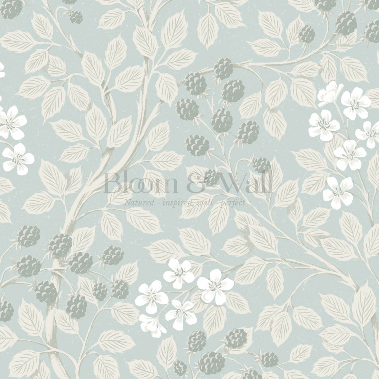 Vivian Blackberry Sea Glass Wallpaper