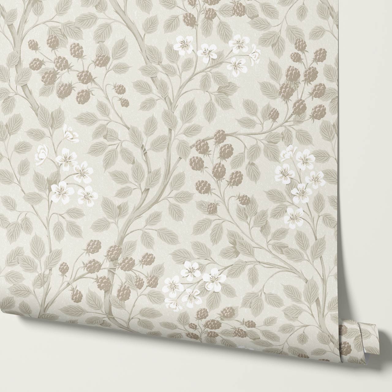 Vivian Blackberry Alpine White Wallpaper