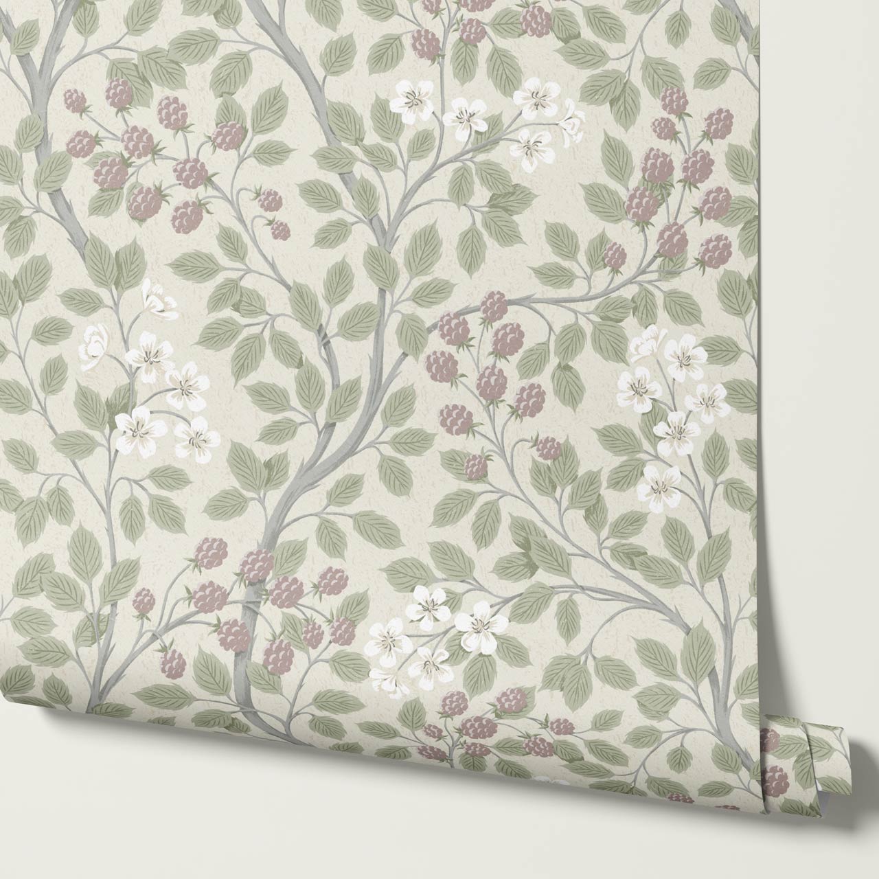 Vivian Blackberry Sage Mauve Wallpaper