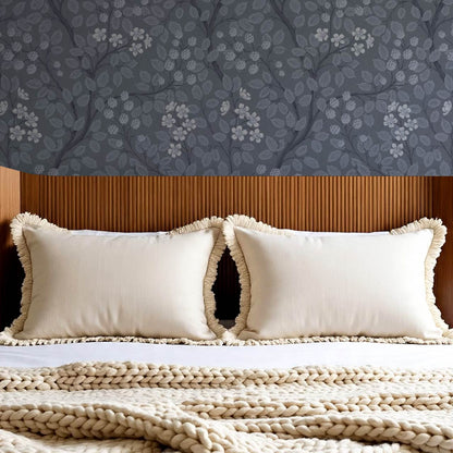 Vivian Blackberry Slate Wallpaper