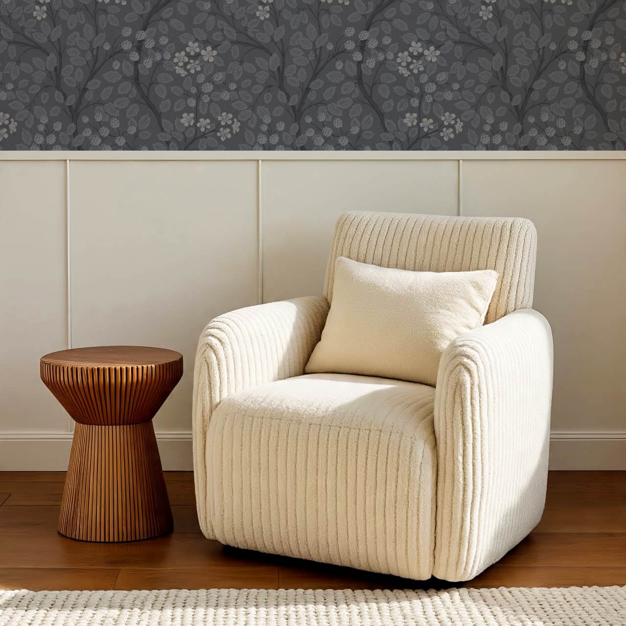 Vivian Blackberry Slate Wallpaper