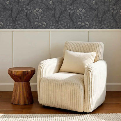 Vivian Blackberry Slate Wallpaper