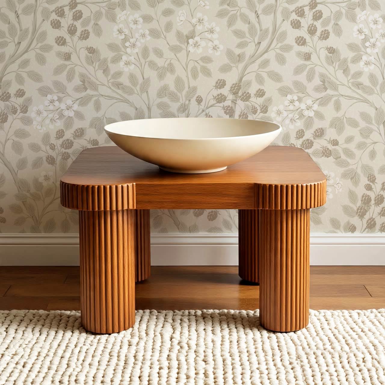 Vivian Blackberry Alpine White Wallpaper