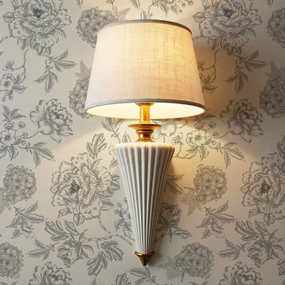 Vivienne Peony and Hydrangea Garden Gray Wallpaper
