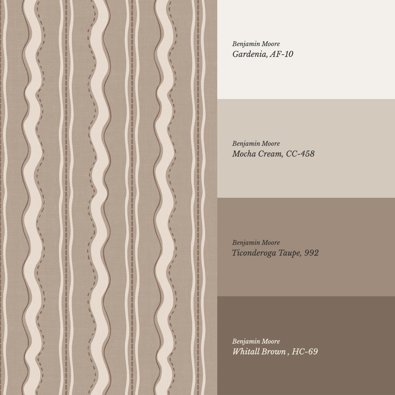 Wanda Wavy Stripes Stone Beige Wallpaper