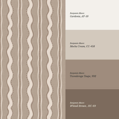Wanda Wavy Stripes Stone Beige Wallpaper