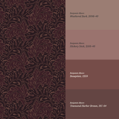 Morgan Acanthus Burgundy Wallpaper