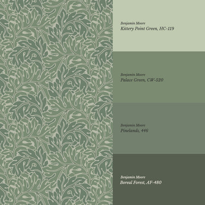 Morgan Acanthus Forest Green Wallpaper
