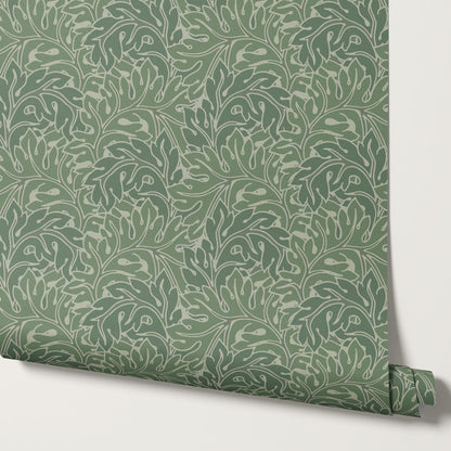Morgan Acanthus Forest Green Wallpaper