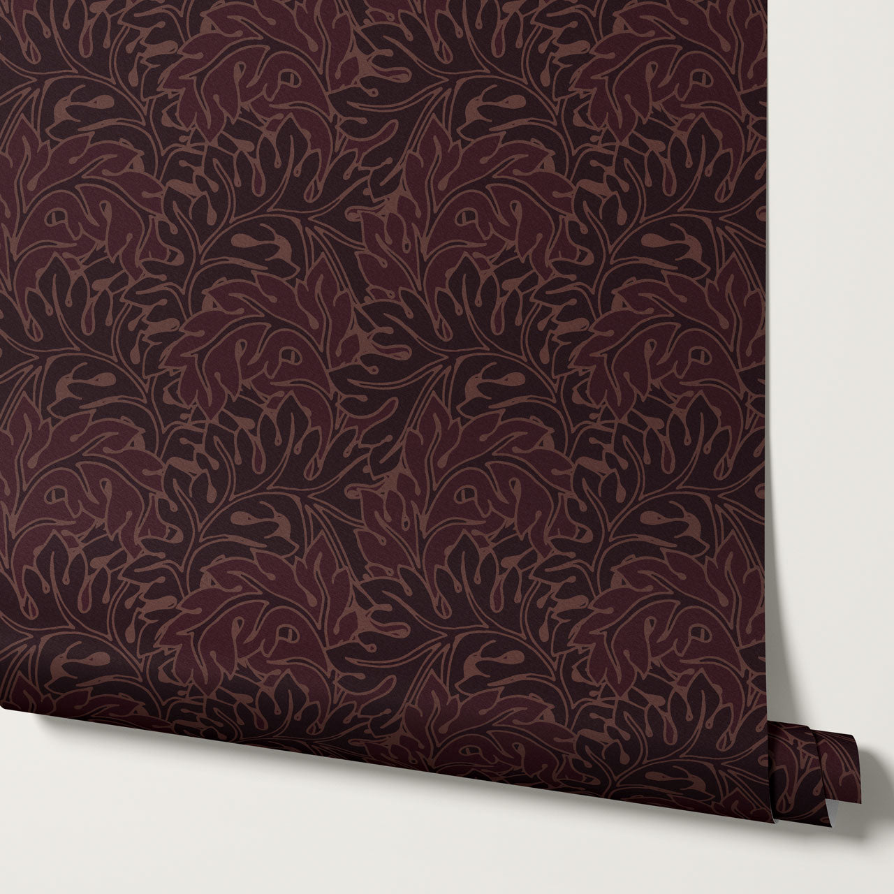 Morgan Acanthus Burgundy Wallpaper