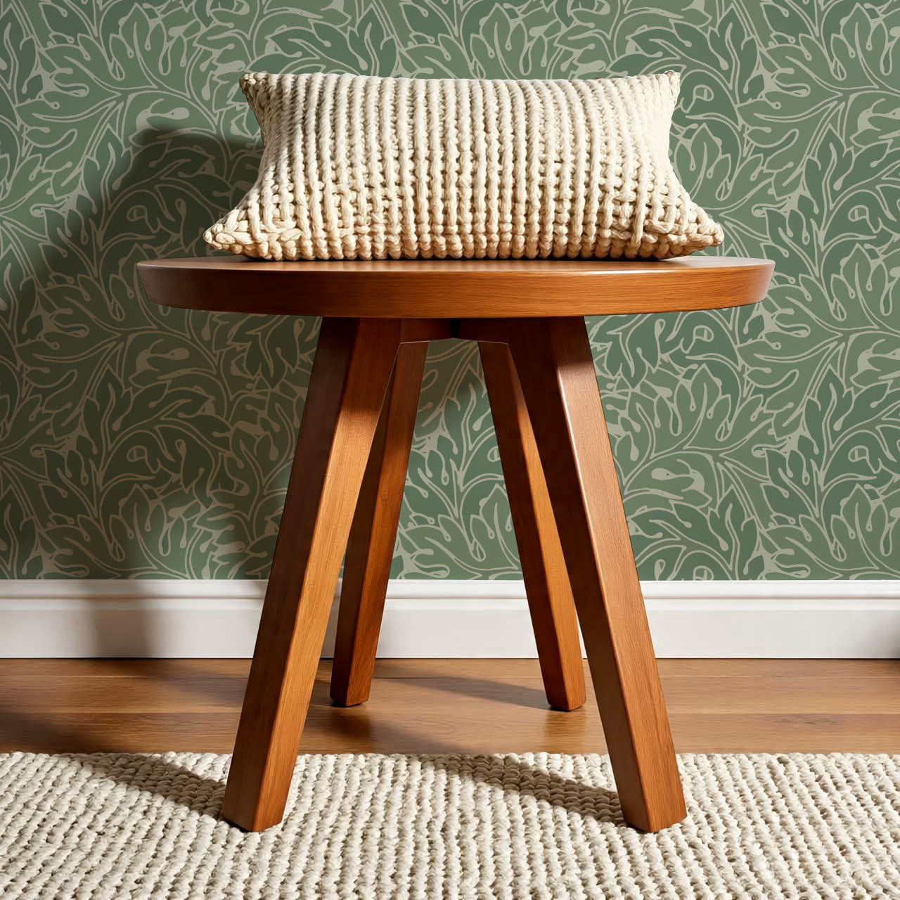 Morgan Acanthus Forest Green Wallpaper