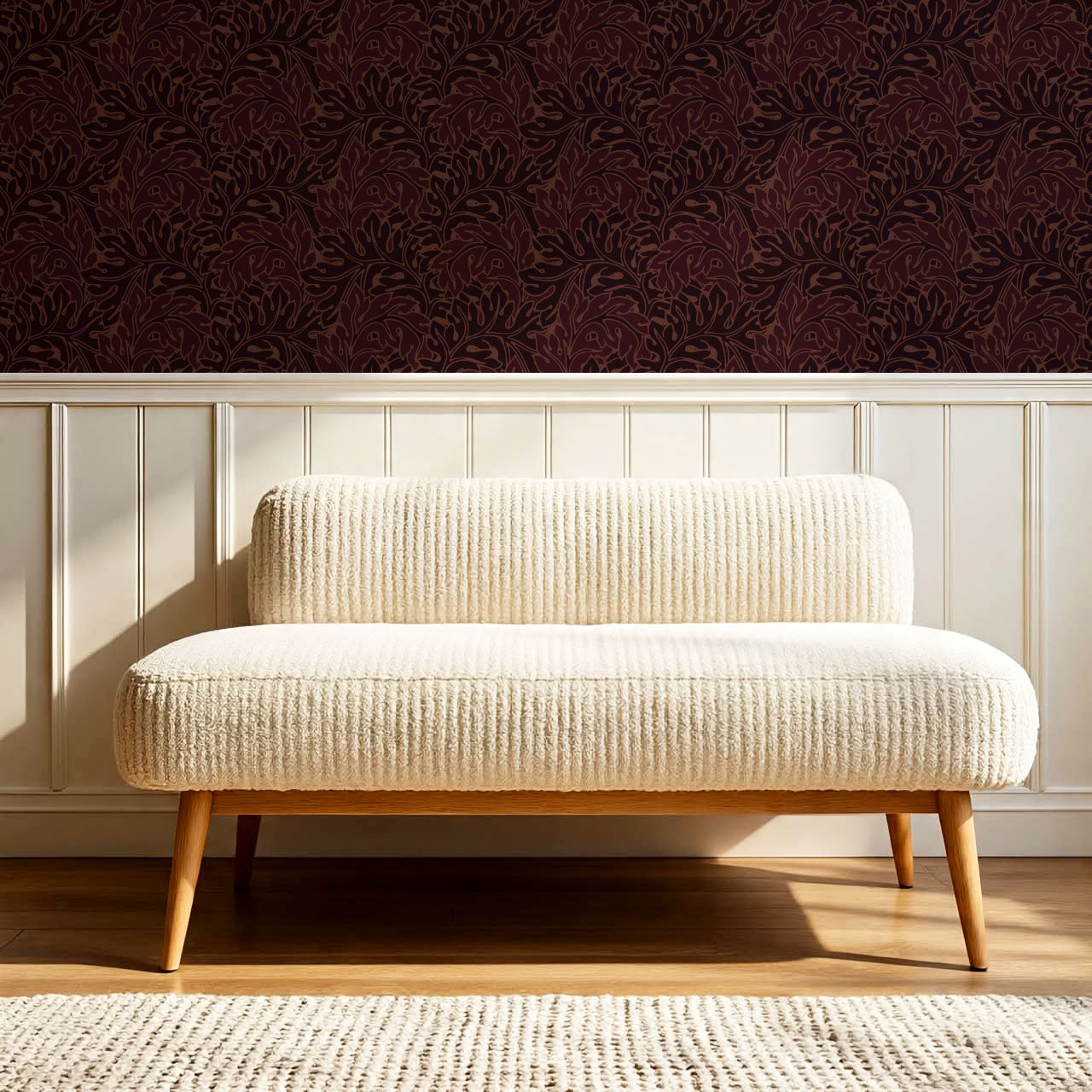Morgan Acanthus Burgundy Wallpaper