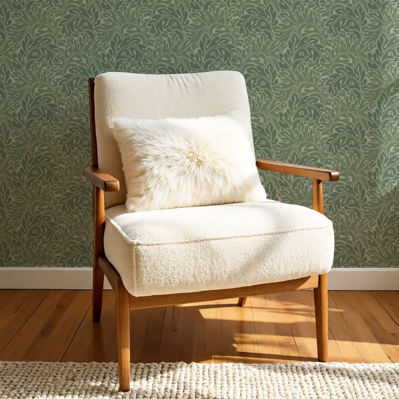 Morgan Acanthus Forest Green Wallpaper