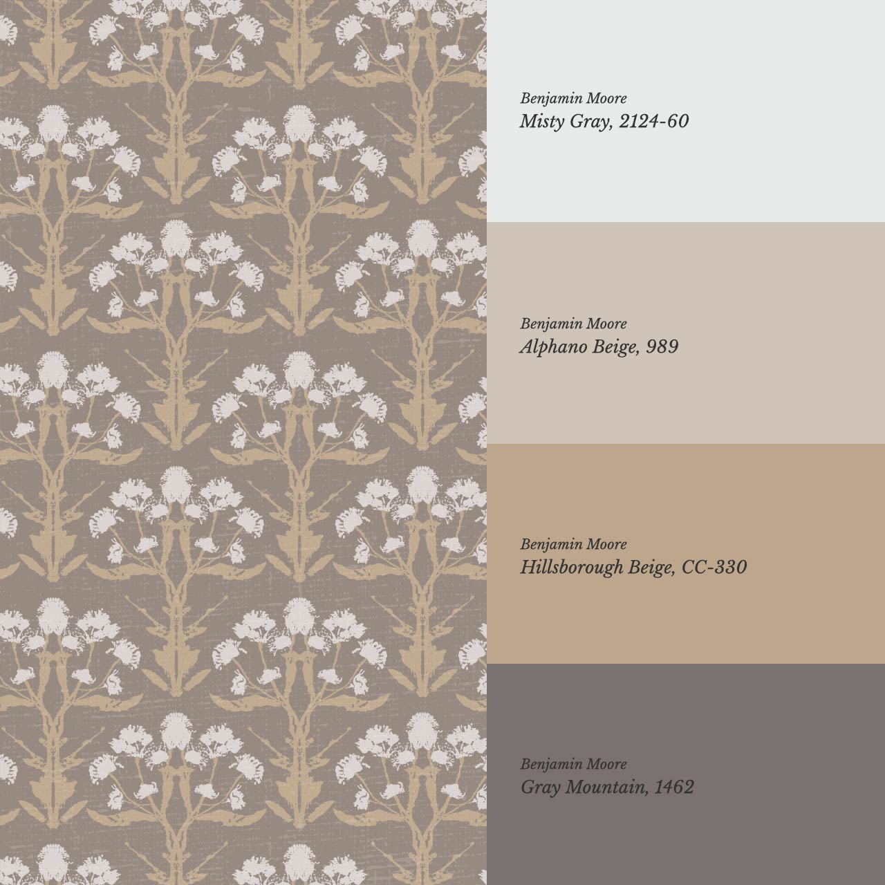 Wynter Blooms Clay Sand Wallpaper