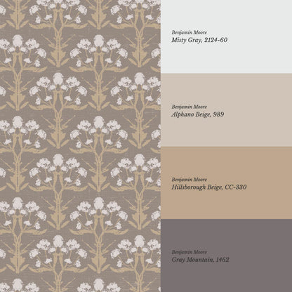 Wynter Blooms Clay Sand Wallpaper