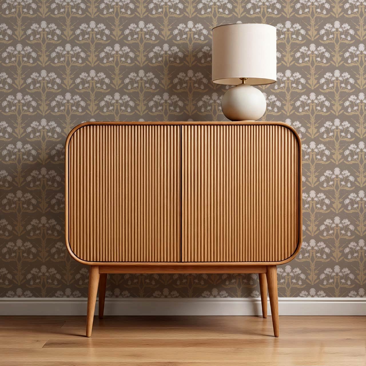 Wynter Blooms Clay Sand Wallpaper