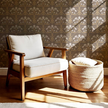 Wynter Blooms Clay Sand Wallpaper