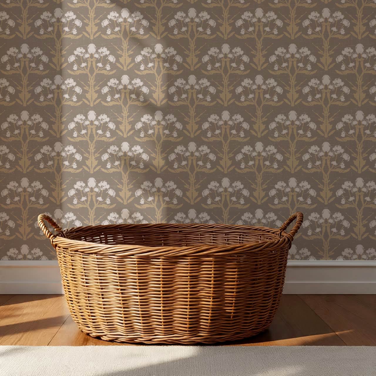 Wynter Blooms Clay Sand Wallpaper