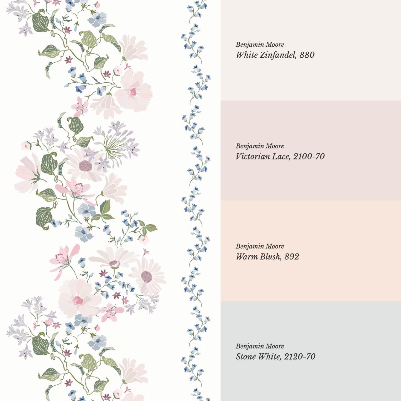 Yolanda Pastel Vines Off White Wallpaper
