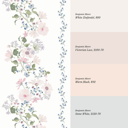 Yolanda Pastel Vines Off White Wallpaper