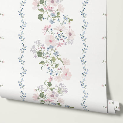 Yolanda Pastel Vines Off White Wallpaper