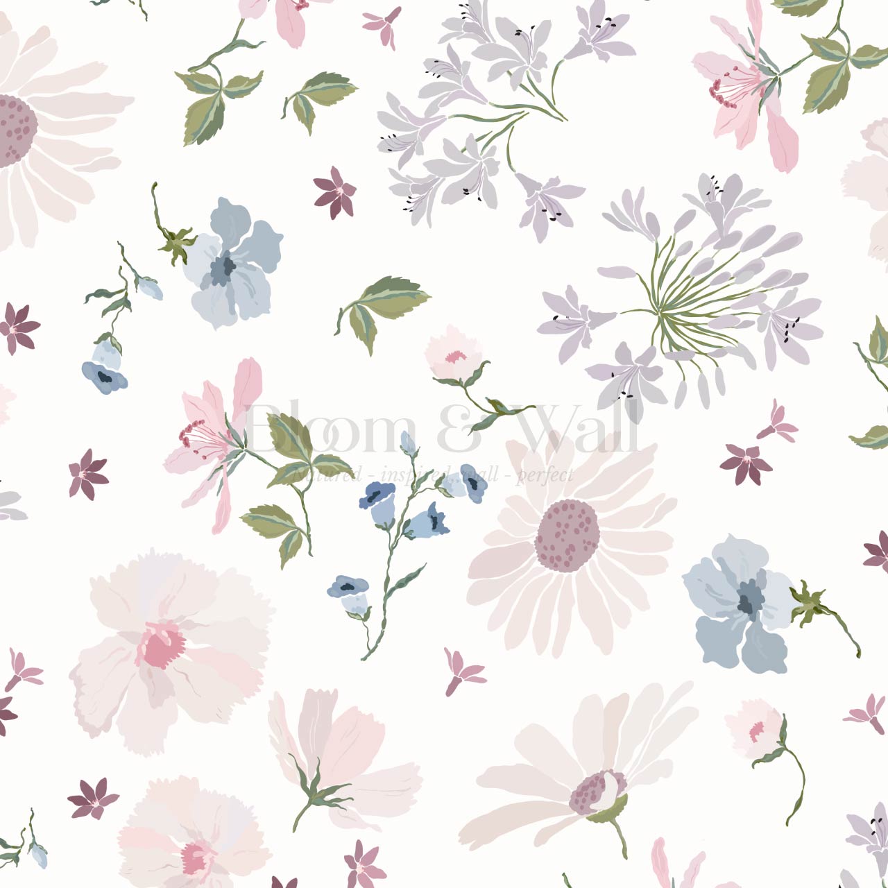Yolanda Pastel Meadow Off White Wallpaper