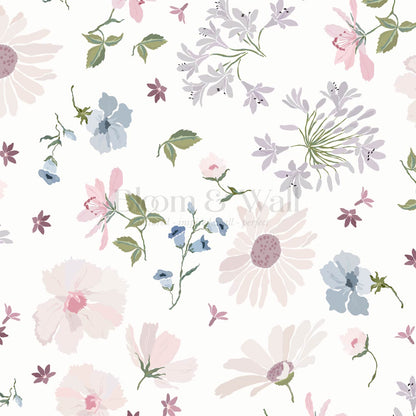 Yolanda Pastel Meadow Off White Wallpaper