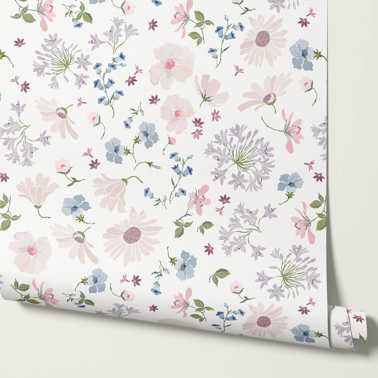 Yolanda Pastel Meadow Off White Wallpaper